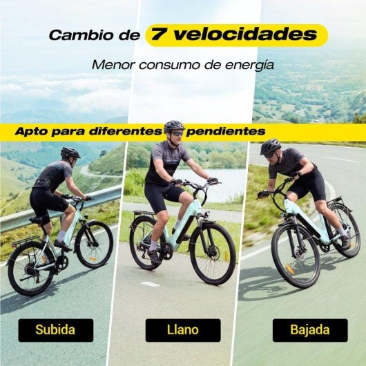 Bicicleta eléctrica ESKUTE C202 Motor 250W Batería 48V 17.5Ah 26" Verde