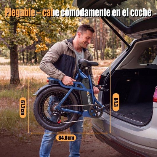 Bicicleta eléctrica Eskute D202 Motor 250W Batería 48V 20.8Ah Neumáticos 20" Azul