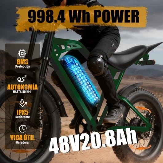 Bicicleta Eléctrica ESKUTE V202 250W 48V Neumáticos 20"x4"