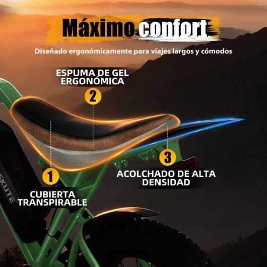 Vélo électrique Eskute V202 Moteur 250W Batterie 48V 20,8Ah Autonomie 50-80 km