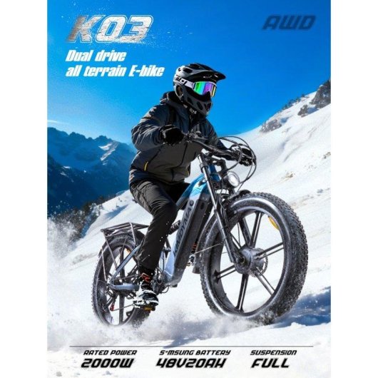 Velo electrique Kimdyma K03 - Dual 750W 48V 26 pouces