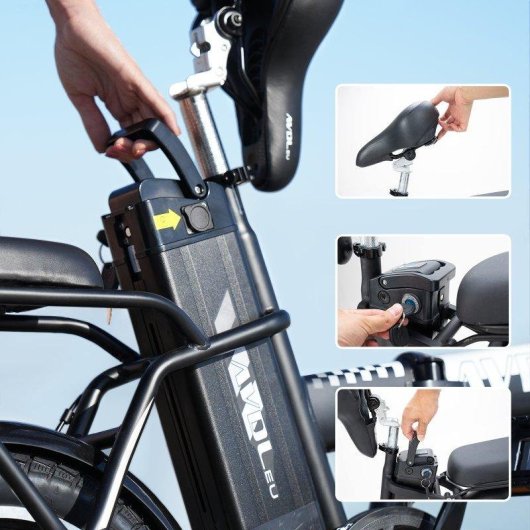 Bicicleta eléctrica plegable AVDL A10 250W 36V 12.8Ah 16"