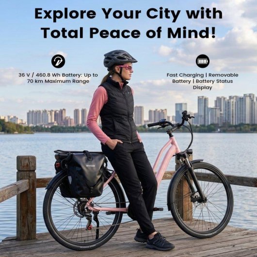 Bicicleta eléctrica Maxturn Urban 8 250W 28" cuadro bajo