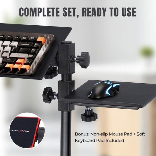 Suporte Teclado Rato GTPLAYER Altura Regulável 58-83 cm