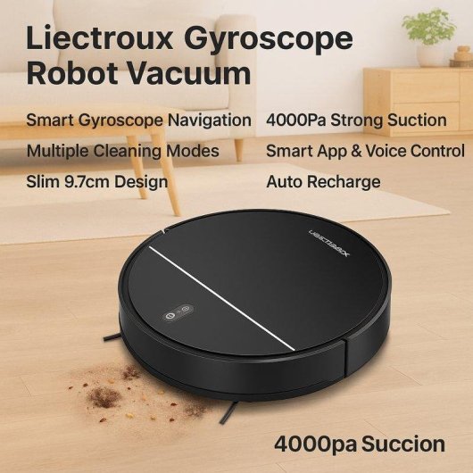 Aspirador Robô com Mopa Liectroux M7s Pro Navegação 2D 4400mAh 110 Min
