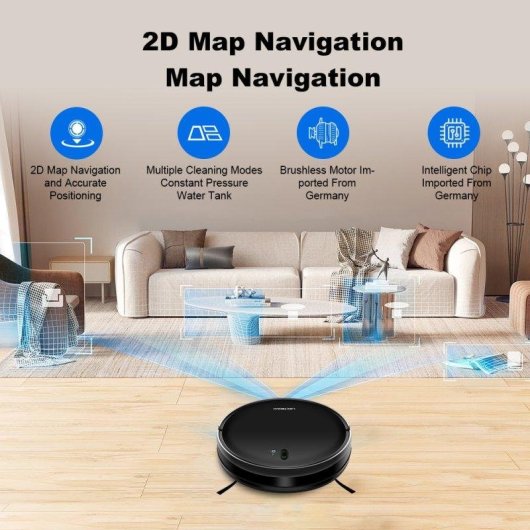 Robot Aspirapolvere e Lavapavimenti Liectroux L200 Navigazione Intelligente 4000Pa Controllo App