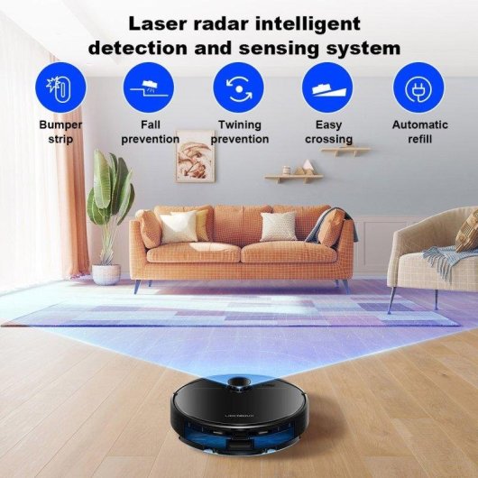 Robot aspirador y fregasuelos Liectroux M70 Pro con autovaciado Navegación LiDAR 6500Pa Control por voz