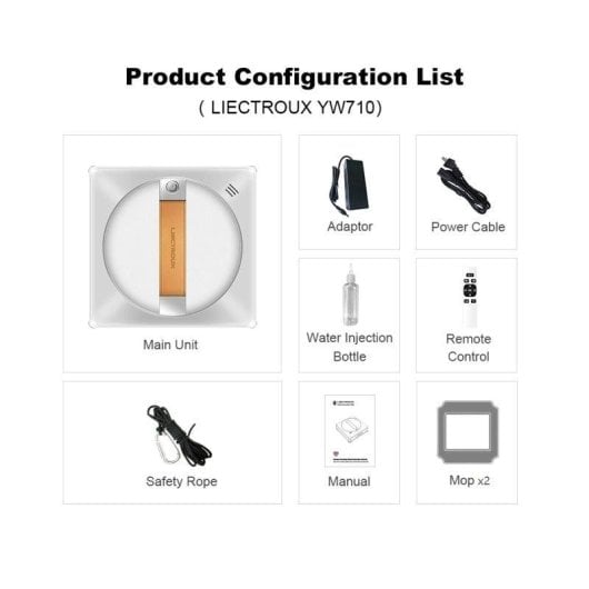 Robot lave-vitres Liectroux YW710 Pulverisation double 2500Pa APP