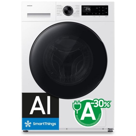 Lavasecadora Samsung 9kg A/D WD90HG5U34BEEC con AI EcoBubble y vapor