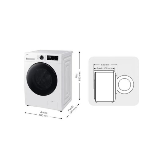 Lavasecadora Samsung 9kg A/D WD90HG5U34BEEC con AI EcoBubble y vapor