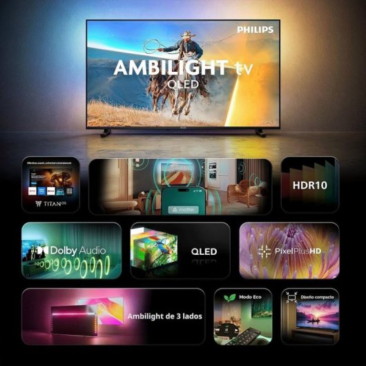 TV Philips QLED 32PQS6901/12 32" Full HD 60Hz Smart TV Titan OS HDR10 Ambilight
