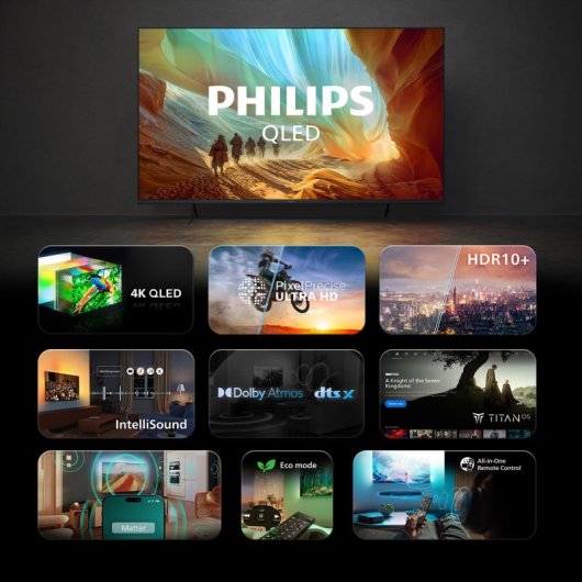 TV Philips QLED 65PQS7801/12 65" 4K UltraHD 60Hz Smart TV Titan OS HDR10 Dolby Atmos