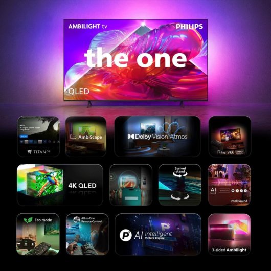 TV Philips QLED 43PQS9011 43" 4K UltraHD 120Hz Smart TV Titan OS HDR10+ Ambilight