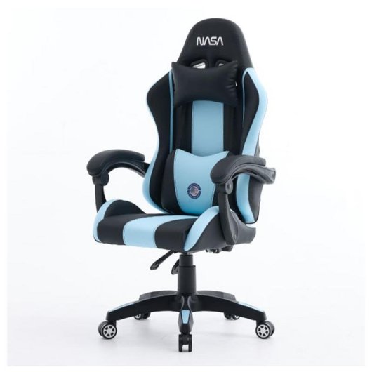 Chaise gaming NASA Spirit Noir / Bleu clair Hauteur reglable