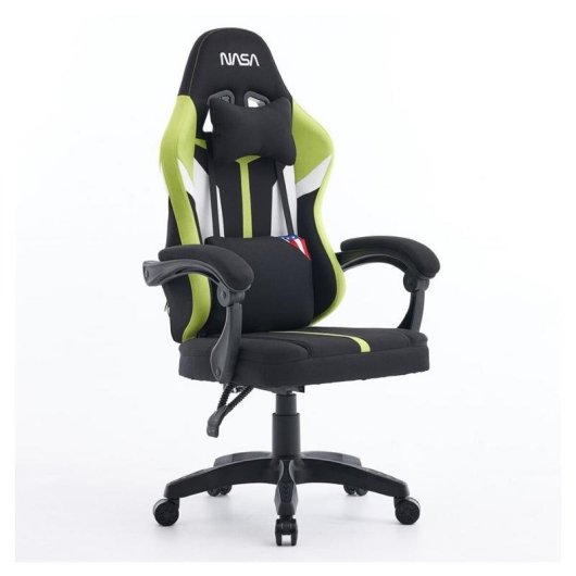 Chaise gaming NASA Saturn Pro Noir/Vert Ajustable