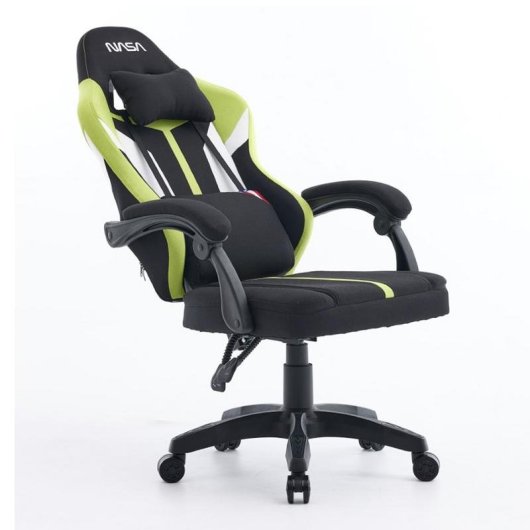 Chaise gaming NASA Saturn Pro Noir/Vert Ajustable