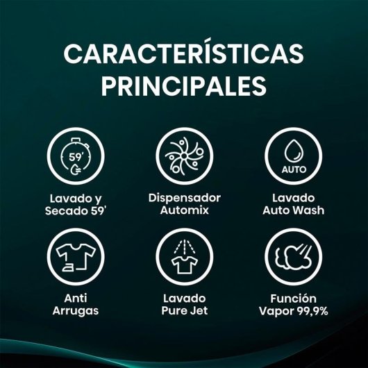 Lavasecadora Hisense 9 kg A WD1I9042BWF2 con tecnología Inverter y vapor