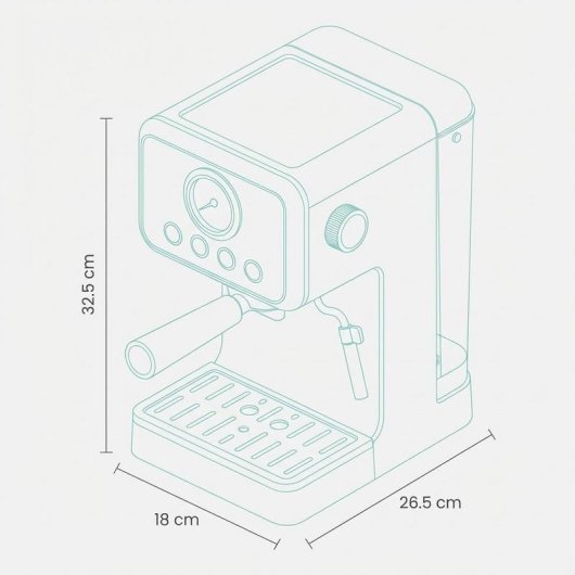 Macchina da caffè espresso Jocca 2709 1,7 L 15 bar con filtro alluminio e vassoio inox