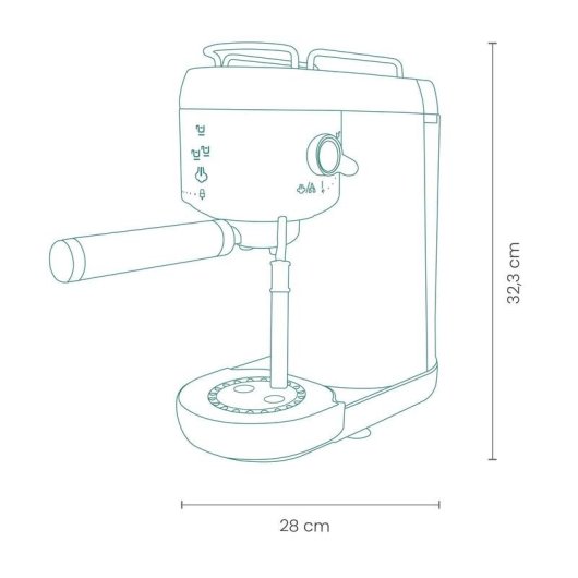 Cafetière expresso Jocca Elegance 1L 20 bars avec buse vapeur orientable