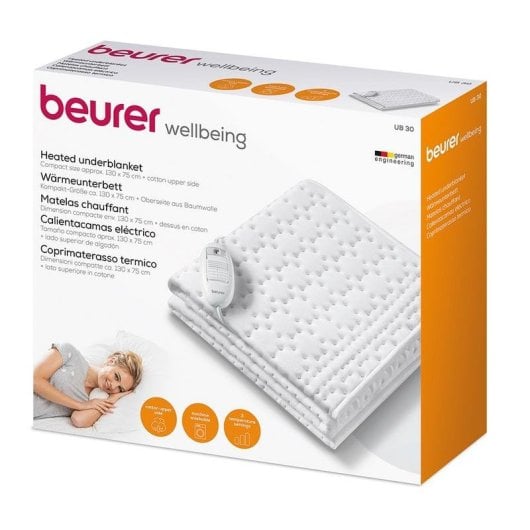 Calientacamas Beurer UB-30 Individual 50 W 100% algodón Blanco