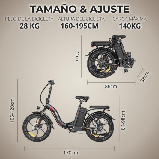 Bicicleta Eletrica FAFREES F20+ 250W 36V 20Ah Dobravel
