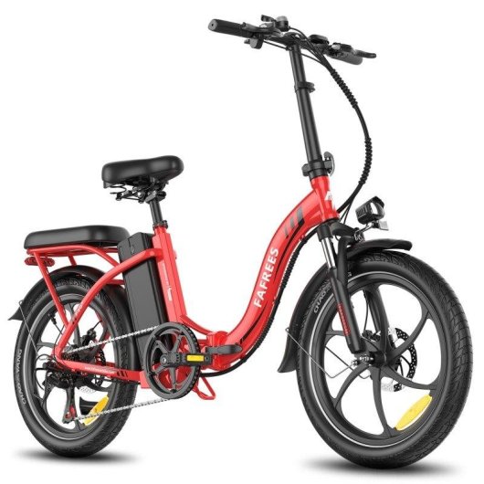 Bicicleta elétrica FAFREES F20+ 250W dobrável suspensão dianteira
