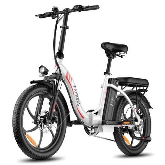 Bicicleta elétrica Fafrees F20 250W 36V 18Ah pneus 20" branco