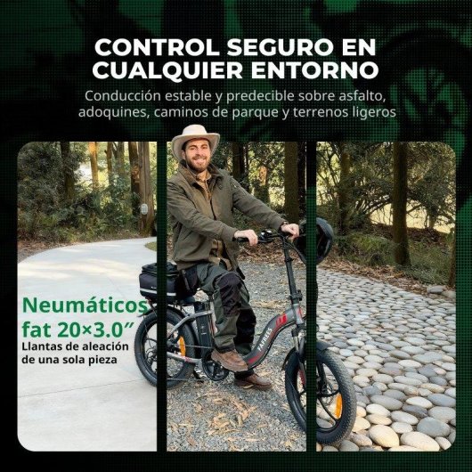 Bicicleta elétrica Fafrees F20 250W 36V 18Ah pneus 20" branco