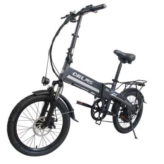 Bicicleta eléctrica ORLMS S9F motor 500 W batería 48 V 13 Ah gris
