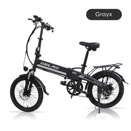Bicicleta eléctrica ORLMS S9F motor 500 W batería 48 V 13 Ah gris