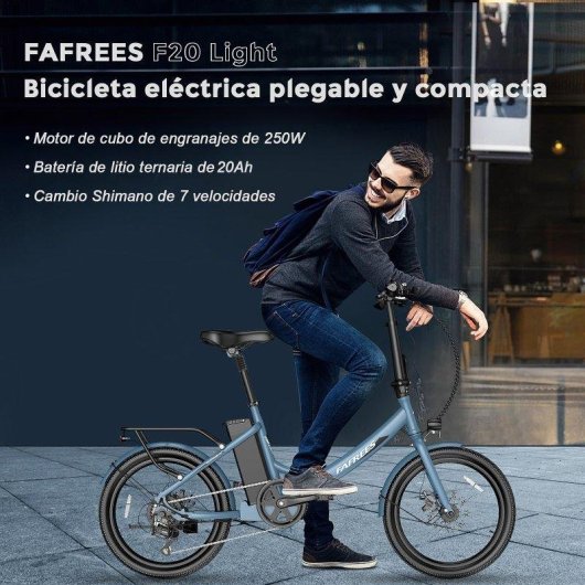 Bicicleta elétrica dobrável Fafrees F20 Light 250W 20Ah 36V leve autonomia até 100 km
