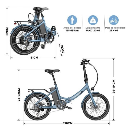 Bicicleta Electrica Plegavel Fafrees F20 Light