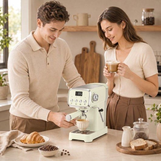 Cafetière expresso semiautomatique Rolipo 1350W 20 Bars 1,2 L avec buse vapeur