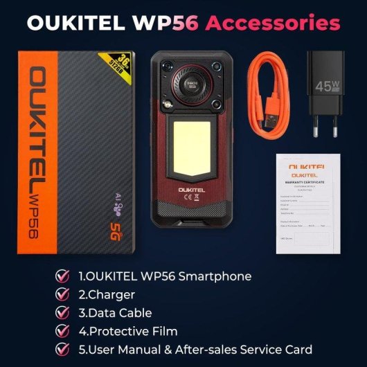 Oukitel WP56 5G 12GB Vermelho 6.8" 512GB Câmara 108MP
