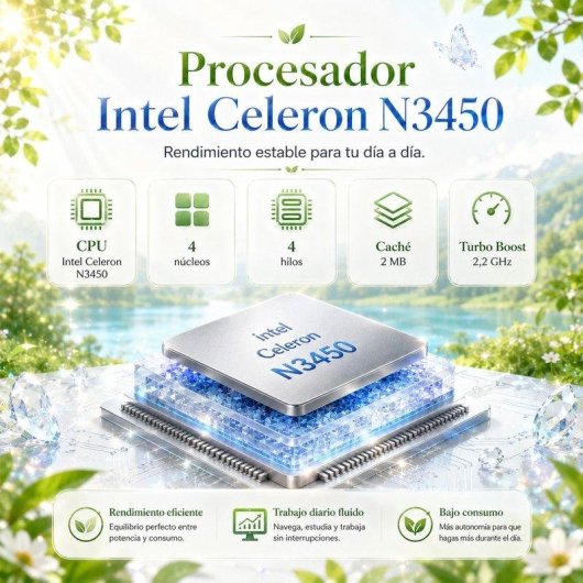 Portátil LPNAWZ 14,1" Intel Celeron N3450 8GB 128GB SSD Windows 10 Plata