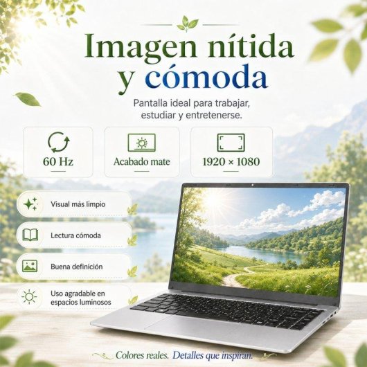 Portátil LPNAWZ 14,1" Intel Celeron N3450 8GB 128GB SSD Windows 10 Plata
