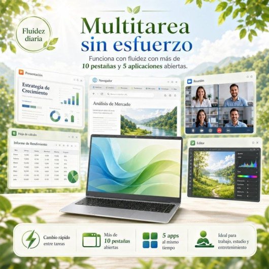 Portátil LPNAWZ 14,1" Intel Celeron N3450 8GB 128GB SSD Windows 10 Plata