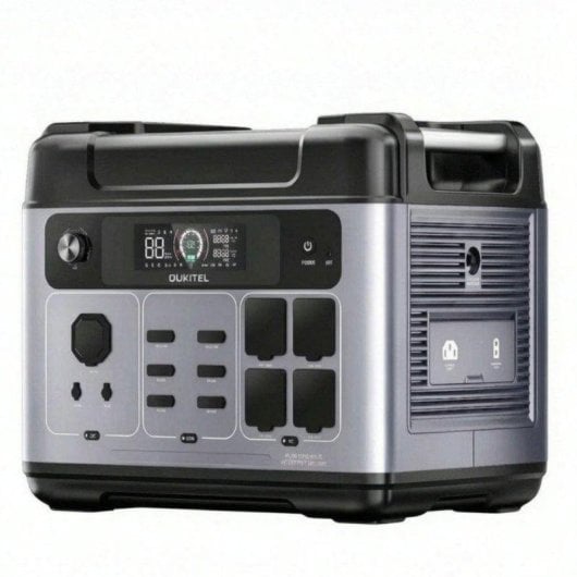 Estación de energía Oukitel P2001 Plus 2048Wh 6 puertos AC, DC y USB Batería LiFePO4 Pantalla LCD Cargador solar