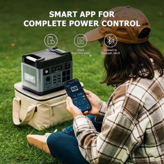 Estação de energia Oukitel P2001e Pro 2048Wh 4 portas AC 6 USB Bateria LiFePO4