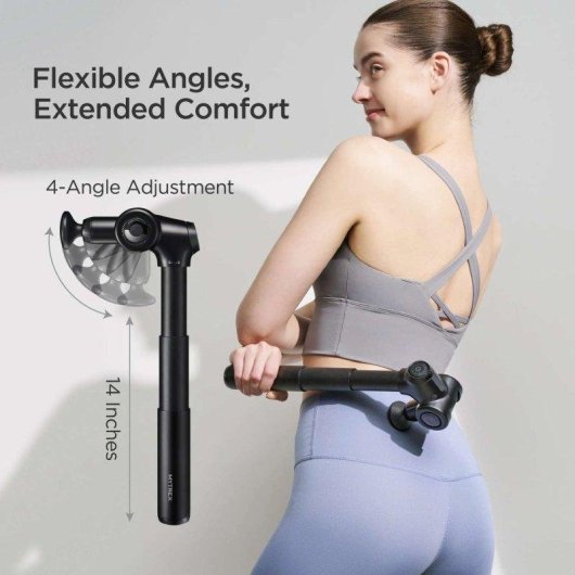Pistola de masaje Mytrex Rebive Ex Fit negra brazo ajustable 5 niveles
