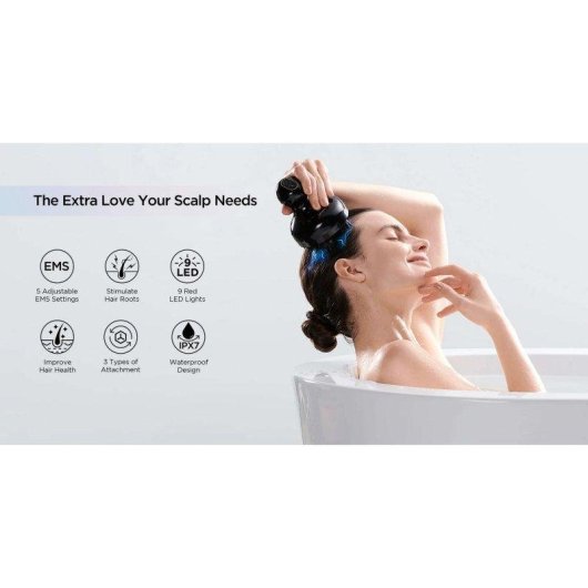 Masajeador Facial y Capilar Mytrex Head Spa Pro EMS Terapia de Luz Roja