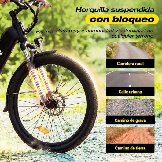 Bicicleta eléctrica ESKUTE C202 Motor 250W Batería 48V 17.5Ah 26" Pantalla LCD