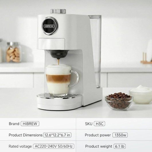 Cafetière à capsules Hibrew H3C 1,4L 20 Bars compatible multi-capsules