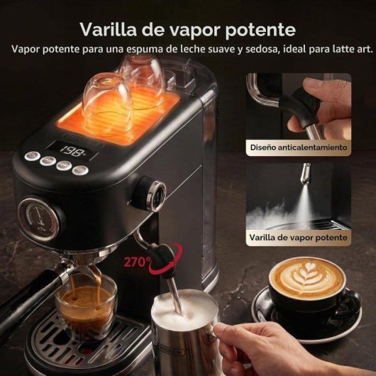 Cafetière expresso HiBREW H10B 1300ml 20 Bars acier inoxydable programmable LED