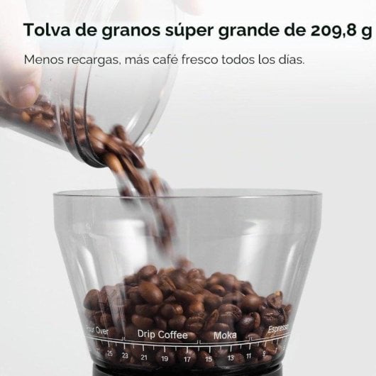 Macinacaffè Elettrico HiBREW G3 210 g 31 livelli Inox