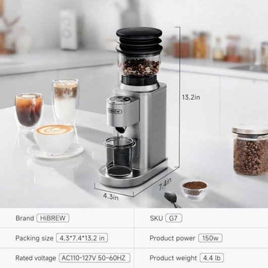 Molinillo Café Eléctrico HiBREW G7 48 Niveles 150W