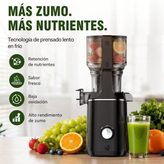Exprimidor lento Gvatzyl 250W prensado en frío boca 130mm
