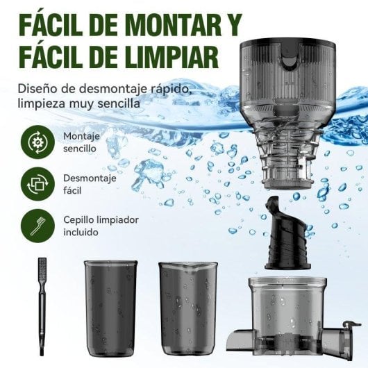 Exprimidor lento Gvatzyl 250W prensado en frío boca 130mm