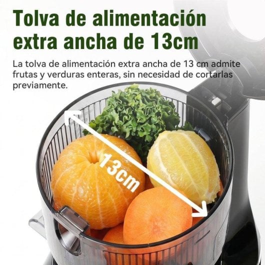 Exprimidor lento Gvatzyl 250W prensado en frío boca 130mm