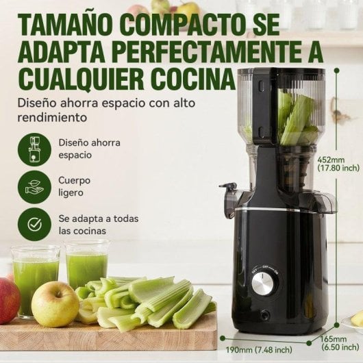 Exprimidor lento Gvatzyl 250W prensado en frío boca 130mm